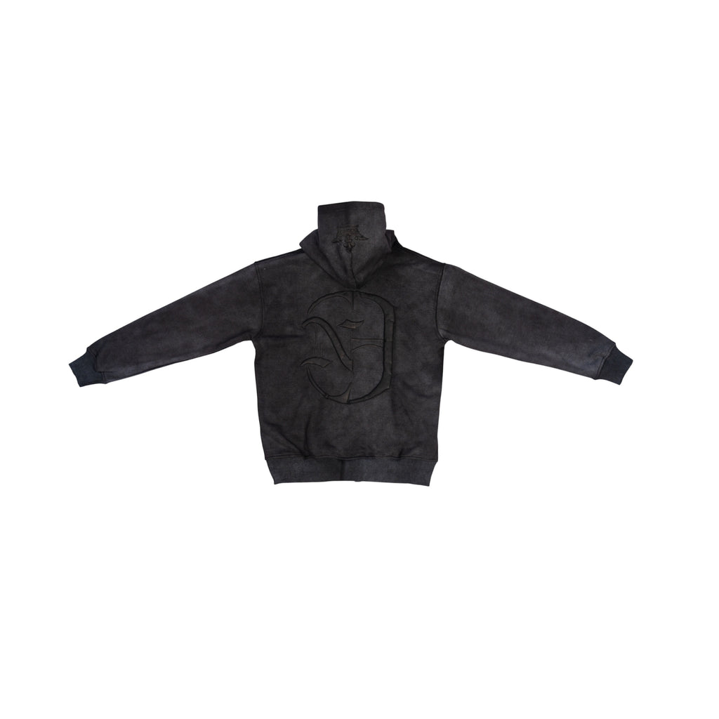 Noir délavé zipper set