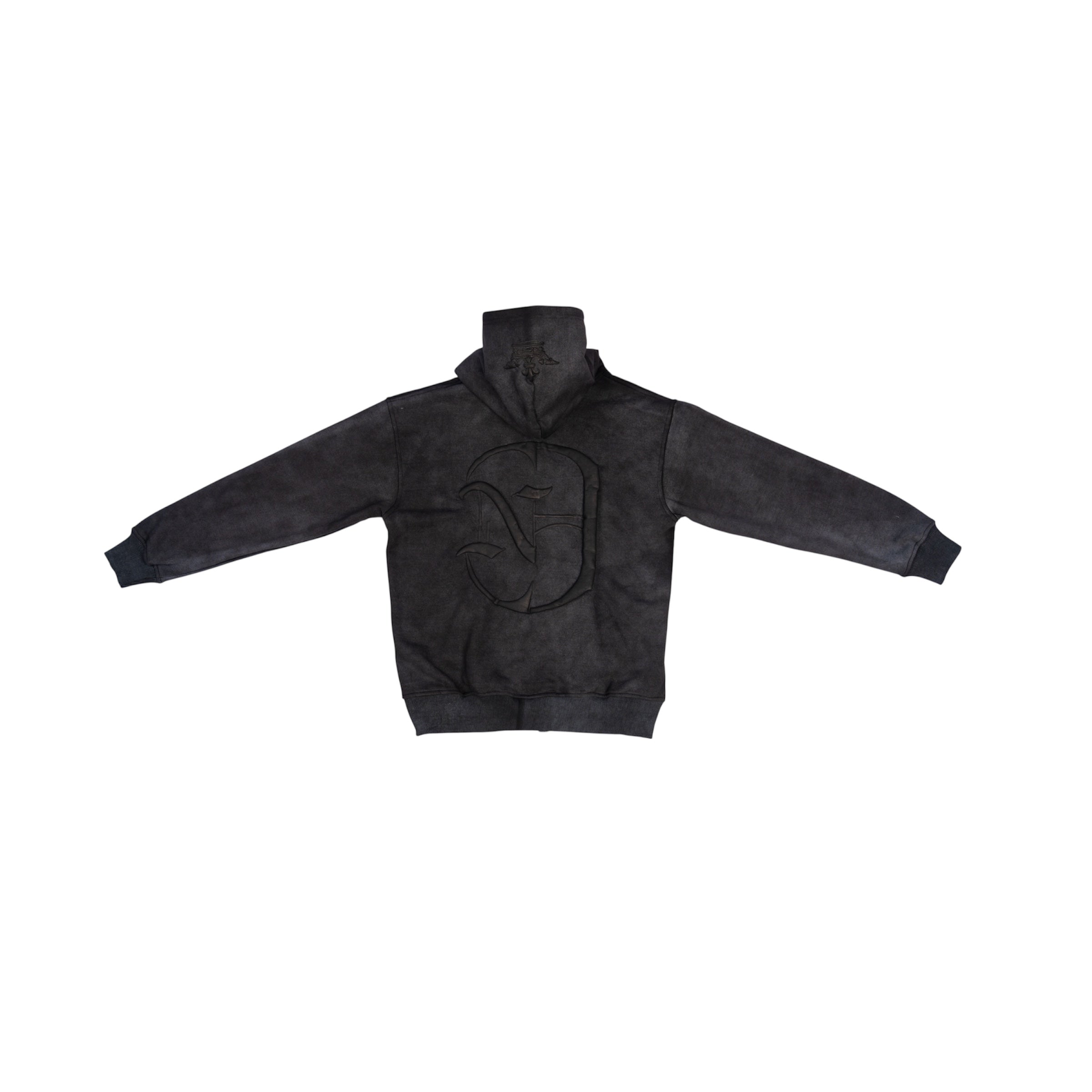 Noir délavé zipper set