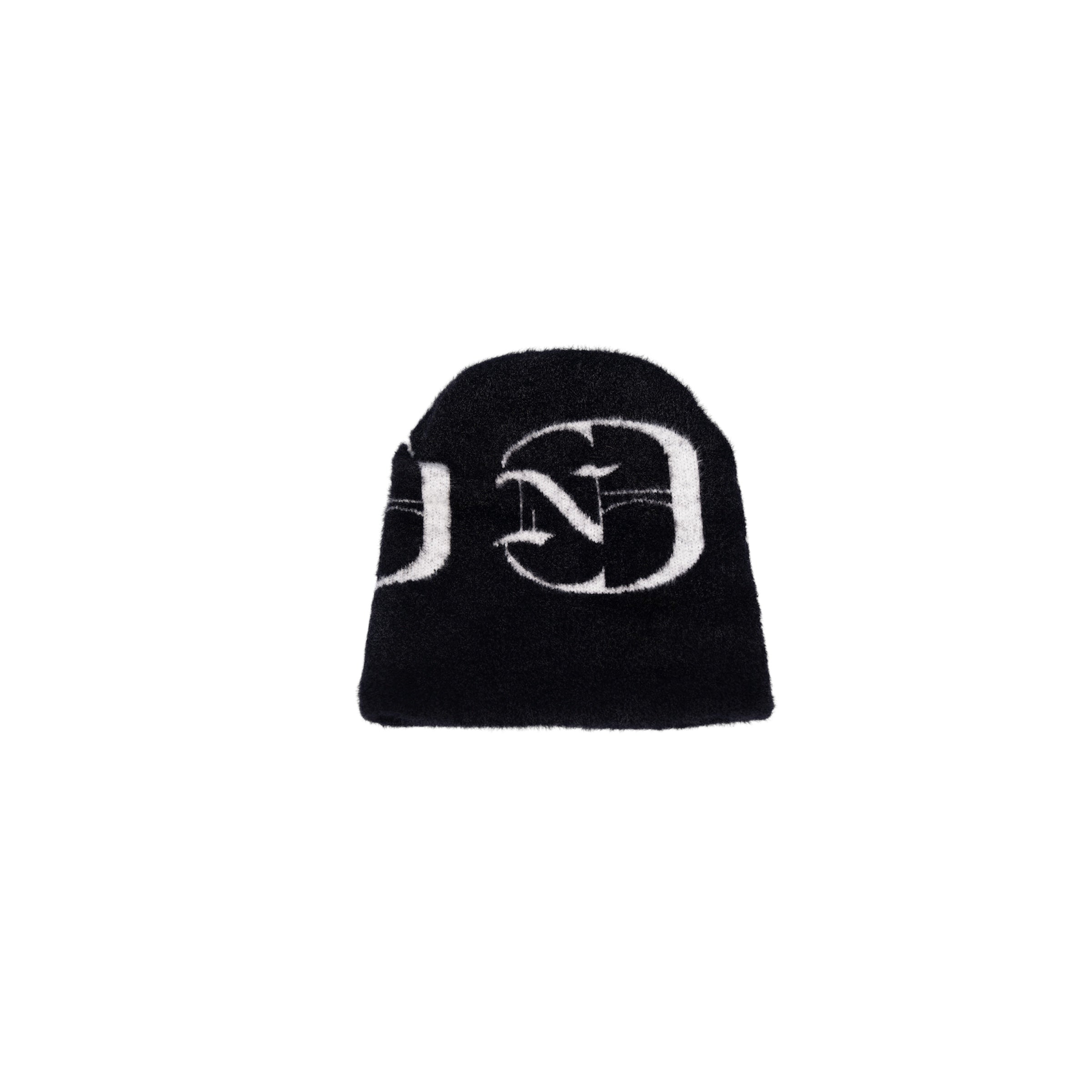 Black & White plush beanie