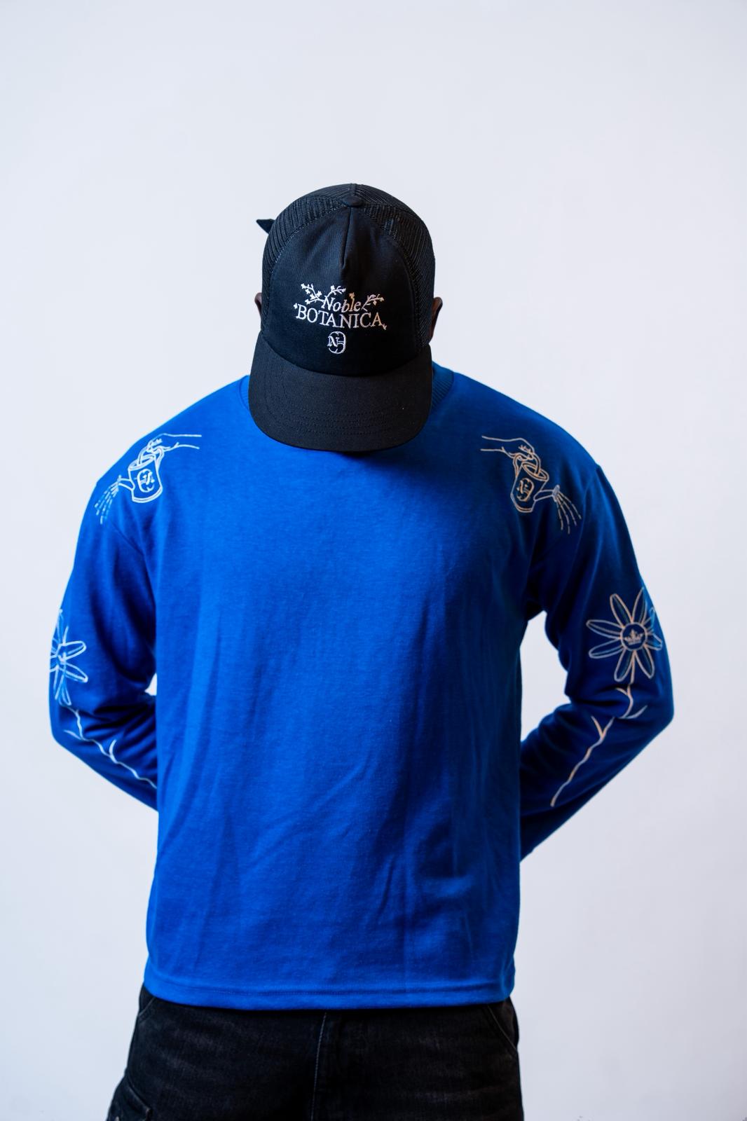 Floral Embroidered Longsleeve – Royal Blue