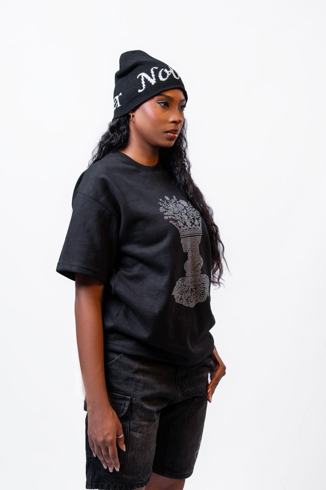 BOTANICA character&nbsp; Rhinestone Tee – Black